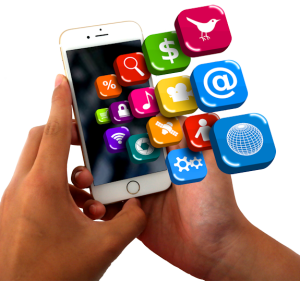 IT Support Huddersfield - stockvault-smartphone-on-hands-with-app-icons176018
